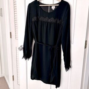 a new day Black Cocktail Dress Lace Trim Size M